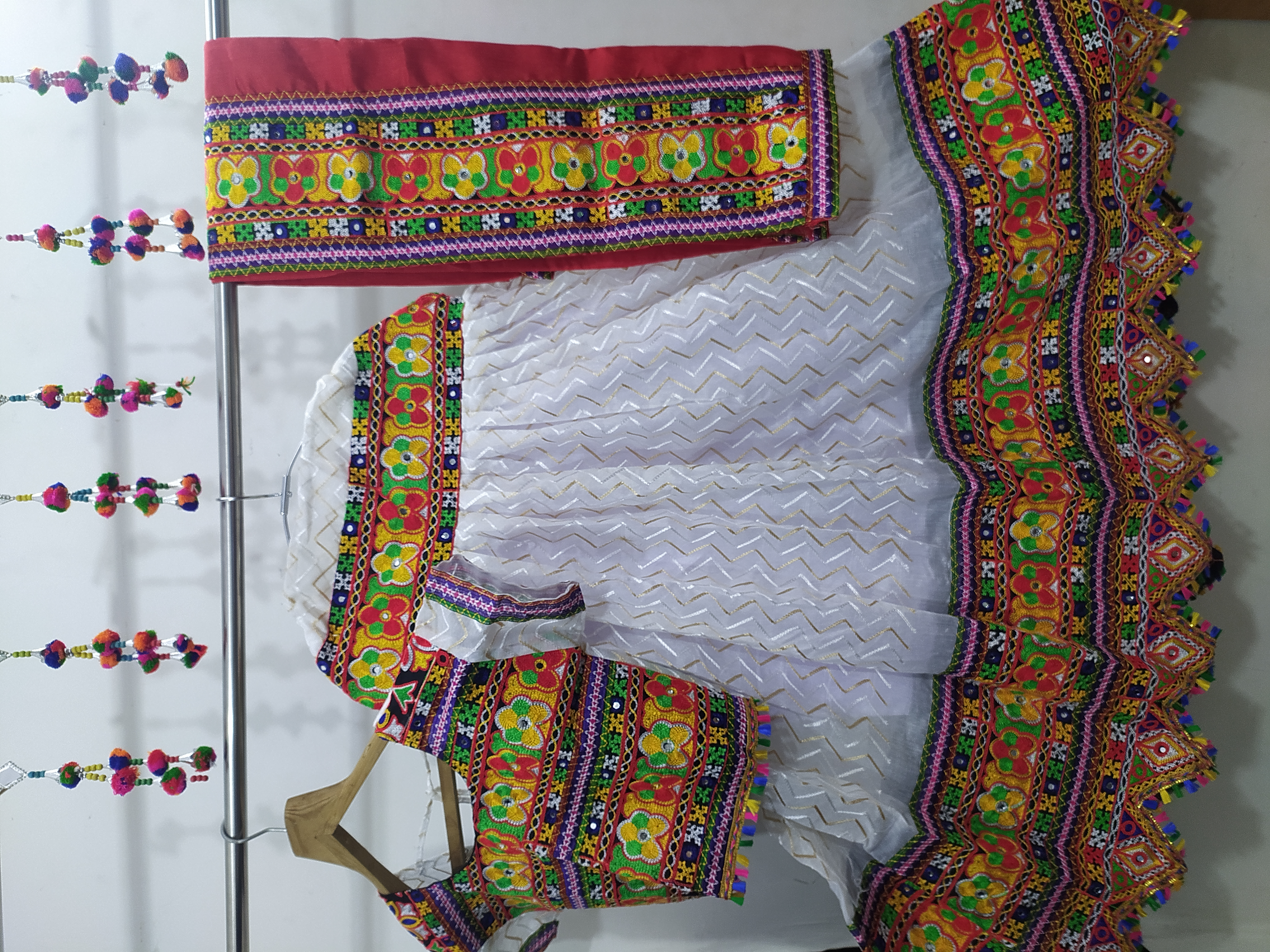 Red Embroidered Lehenga