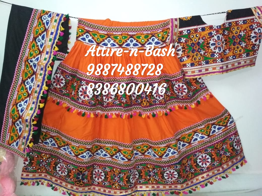 Green Mirror Work Lehenga